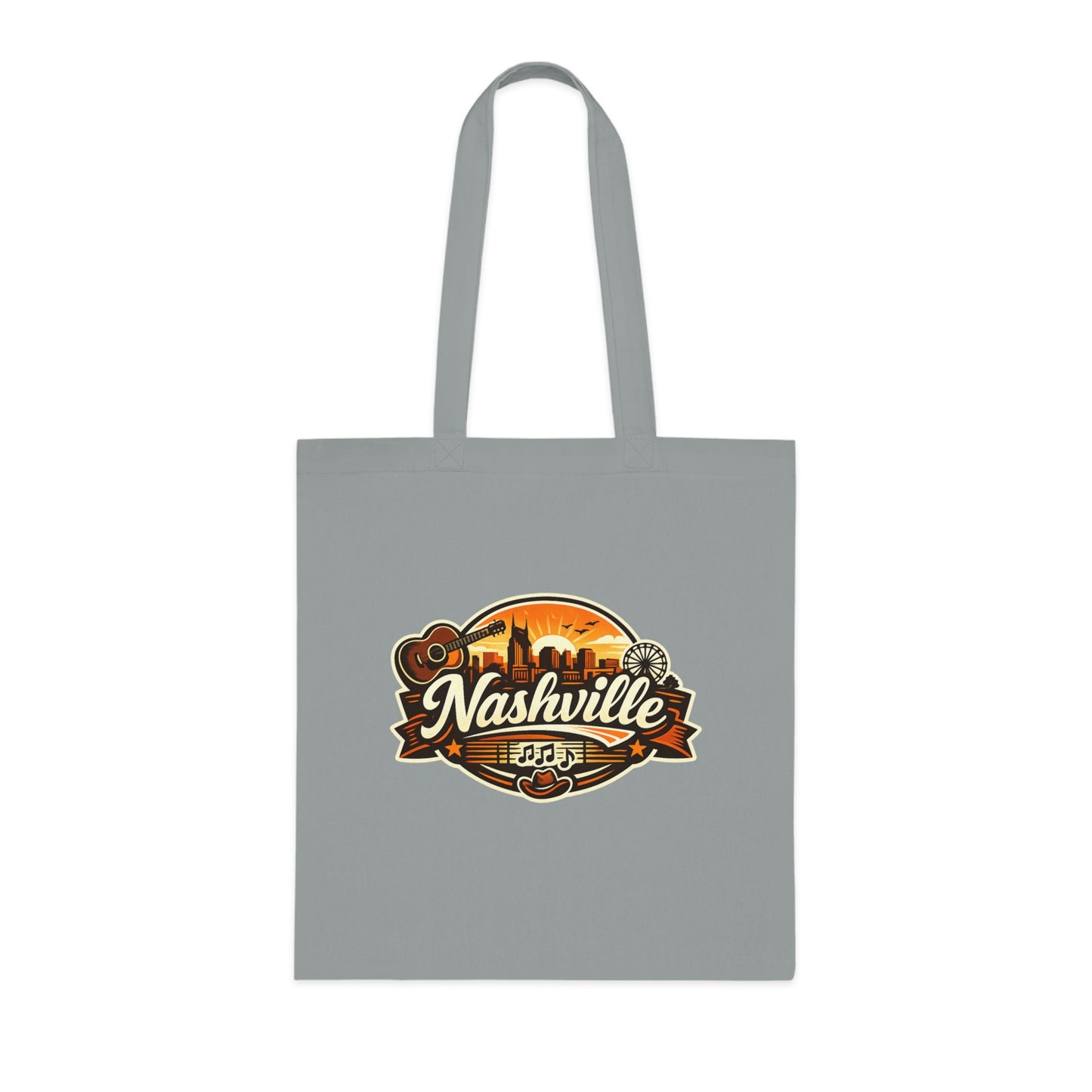 Nashville Retro Badge Tote Bag — Music City Souvenir Cotton Tote