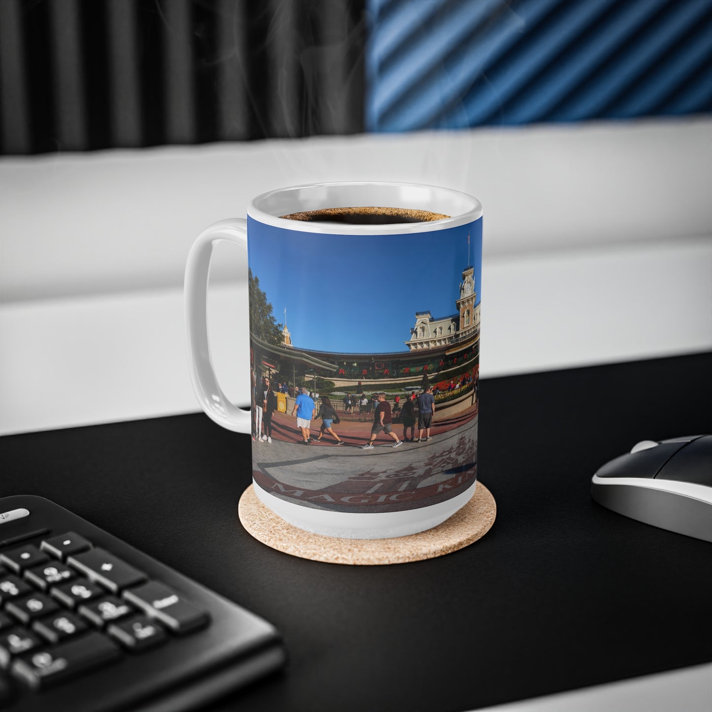 Magic Kingdom Theme Park Entrance Photo Mug — Scenic 11oz/15oz Ceramic Coffee Cup