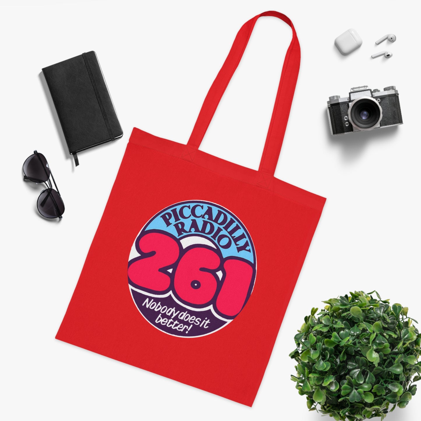 Piccadilly Radio 261 Retro Logo Tote Bag – 'Nobody Does It Better' Cotton Shopper