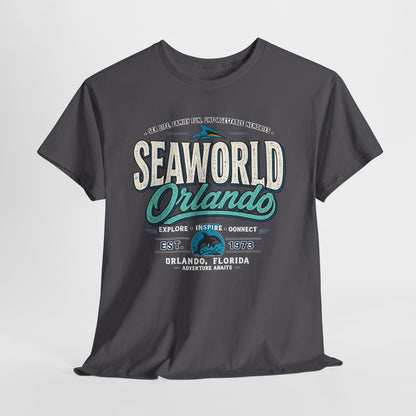 SeaWorld Orlando Graphic Tee — Retro Explore Inspire Connect Vacation Shirt