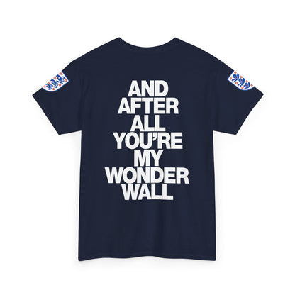 England Football Tee — "And After All You're My Wonderwall" Lyrics Tee