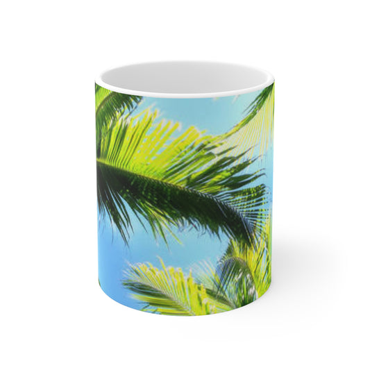 Palm Tree Coffee Mug – Tropical Beach 11oz & 15oz Ceramic Cups