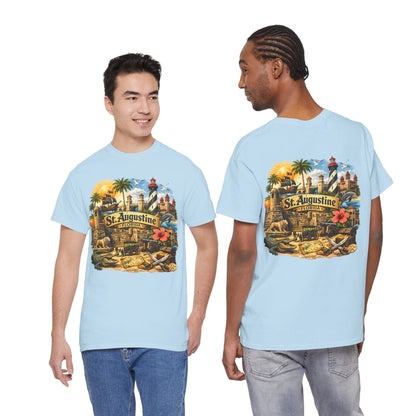 St. Augustine Florida Vintage Travel Tee — Retro Beach & Lighthouse Souvenir T-Shirt