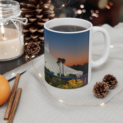 Space Mountain Sunset Ceramic Coffee Mug — Theme Park Photo Mug (11oz & 15oz)