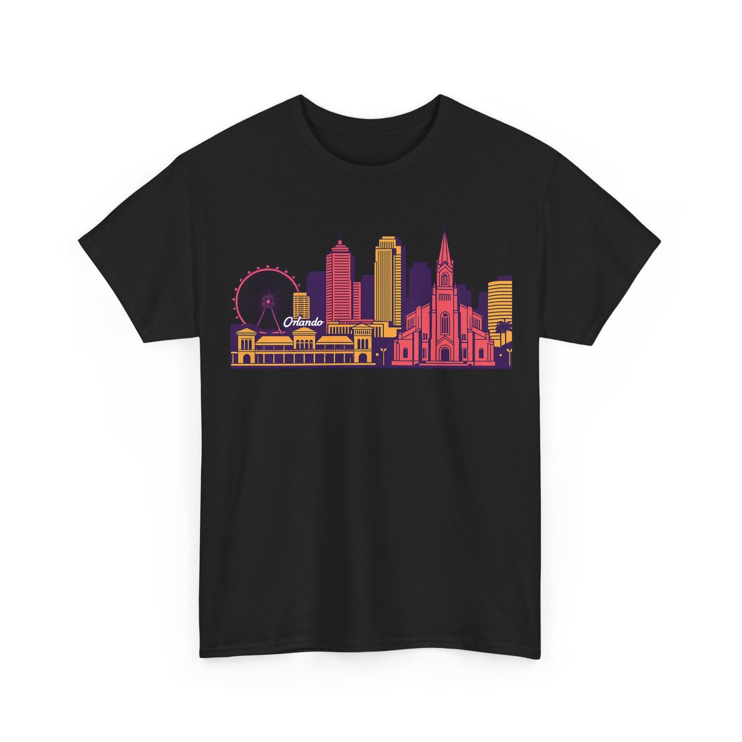 Orlando City Skyline T-Shirt — Colorful Urban Landmark Graphic Tee