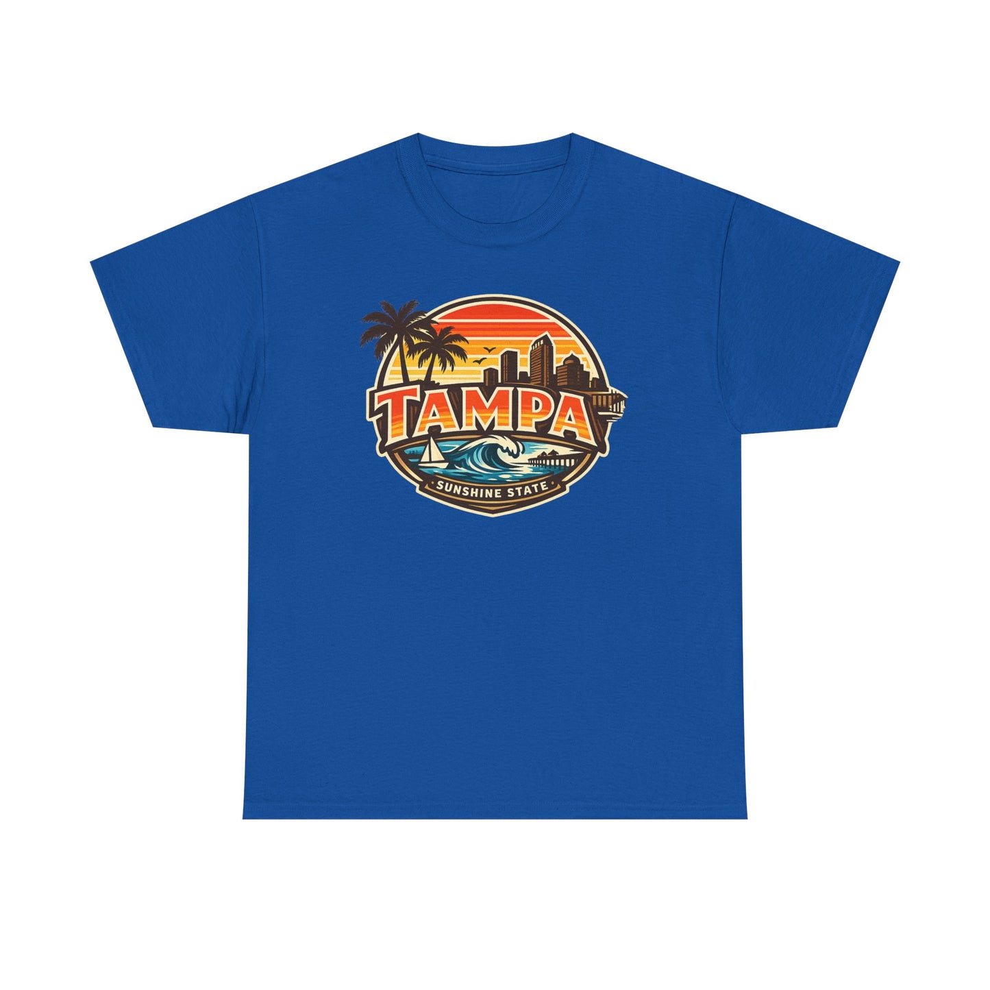Tampa Retro Sunset T-Shirt – Vintage Palm Beach Skyline Tee