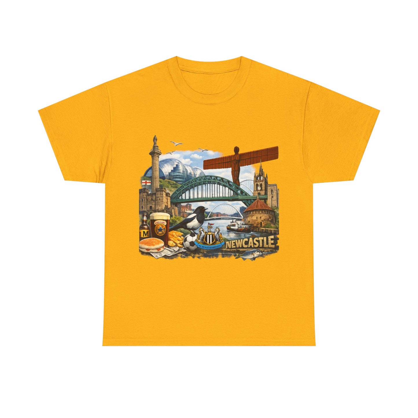 Newcastle Upon Tyne Landmark Tee — Vintage Cityscape T-Shirt