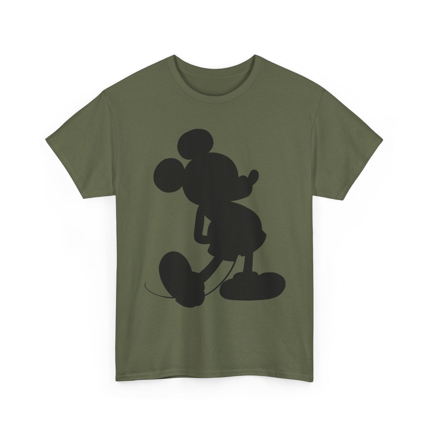 Mickey Mouse Silhouette Graphic Tee — Retro Cartoon Shadow T-Shirt
