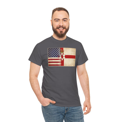 USA / Northern Ireland Flag T-Shirt – Vintage USA & Ulster Cross Tee