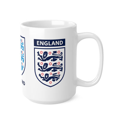 England Three Lions Ceramic Coffee Mug — 11oz & 15oz Football Fan Gift