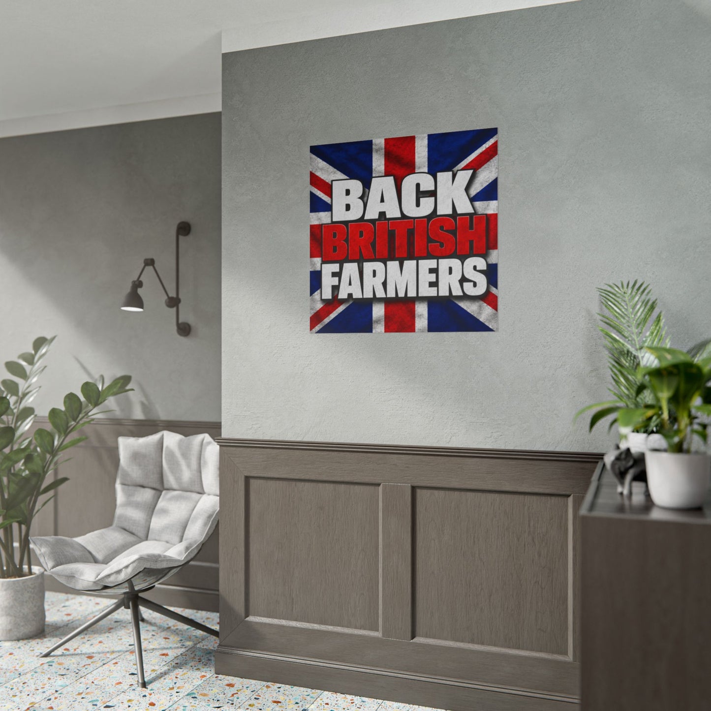 Back British Farmers Union Jack Support Poster