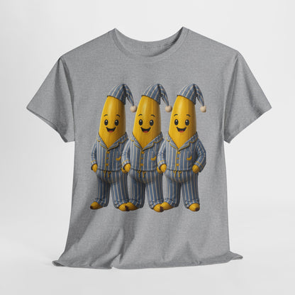 Bananas in Pyjamas – Three Smiling Bananas in Striped Pajamas Graphic T-Shirt