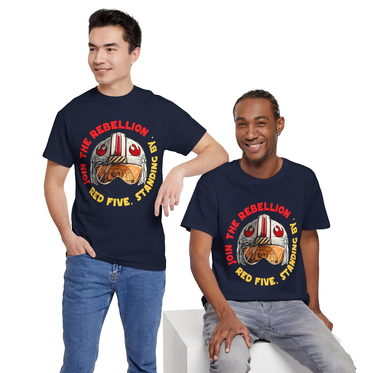 Rebel Pilot T-Shirt — "Join the Rebellion, Red Five" Vintage Helmet Design