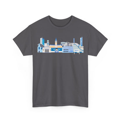 Manchester City Skyline Tee — Minimal Blue Urban Landscape T‑Shirt