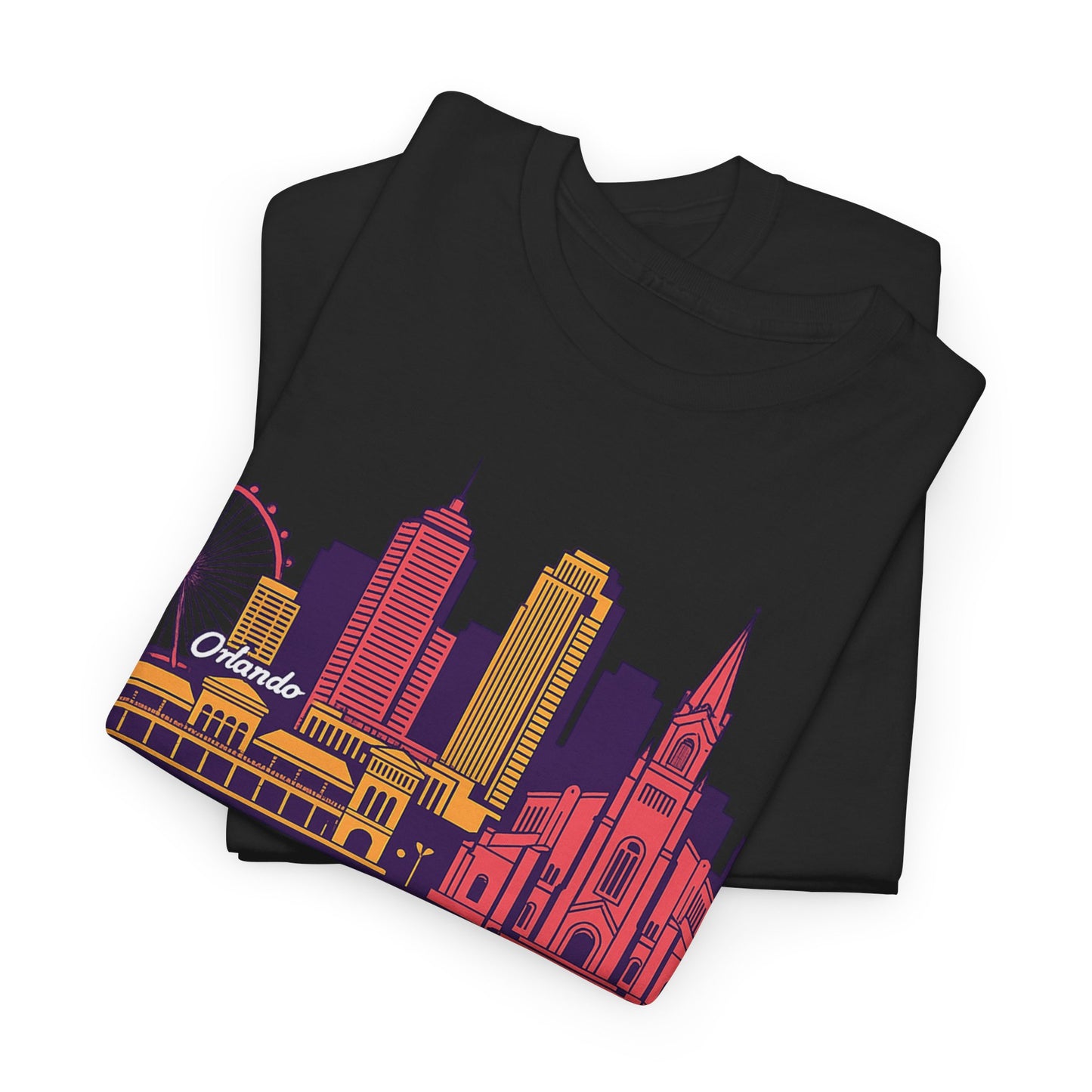 Orlando City Skyline T-Shirt — Colorful Urban Landmark Graphic Tee