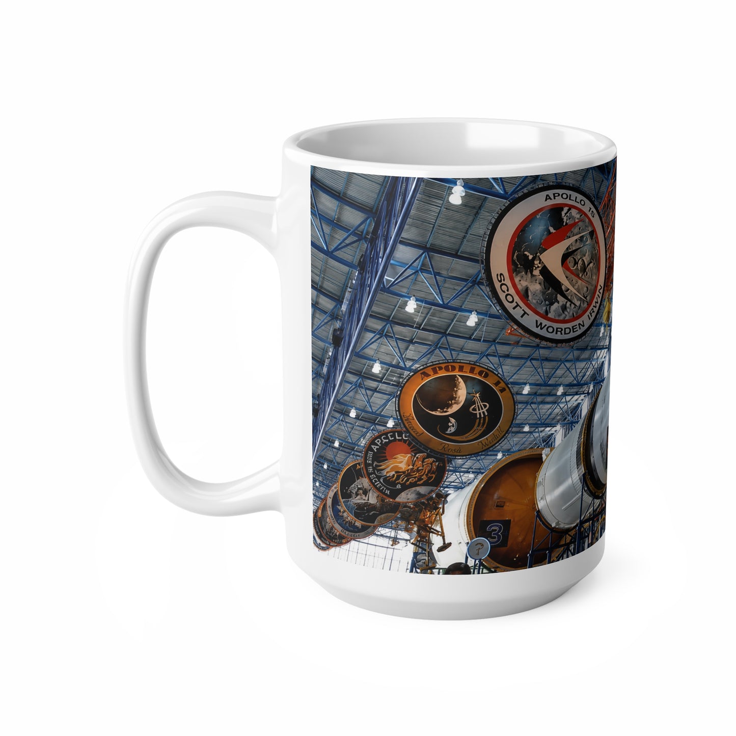 Space Shuttle Exhibit Ceramic Mug — NASA Apollo Patch Gallery Coffee Cup (11oz & 15oz)