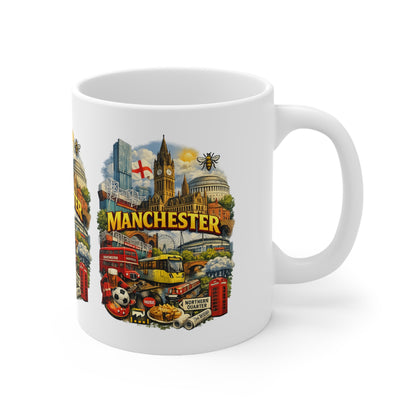 Manchester Landmark Ceramic Mug — 11oz & 15oz Souvenir Coffee Cup