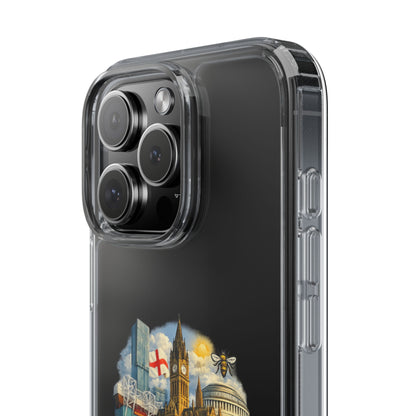 Manchester Landmark Clear Phone Case — Cityscape Collage Design