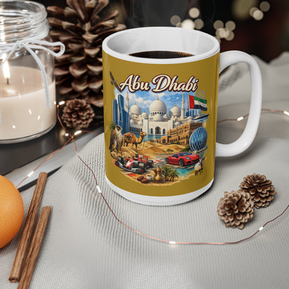 Abu Dhabi Skyline Ceramic Mug — 11oz & 15oz Souvenir Coffee Cup
