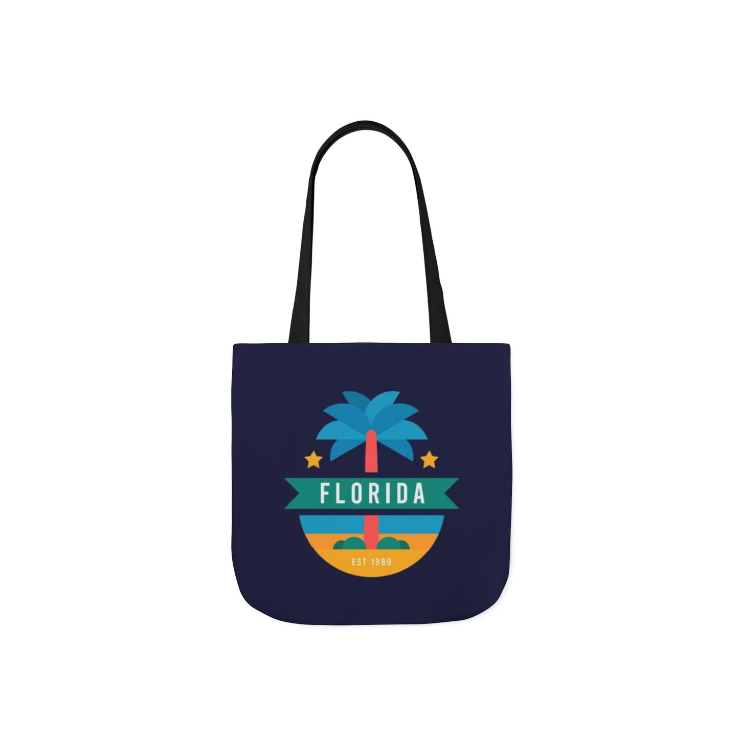Florida Palm Beach Canvas Tote Bag — Retro Sunshine Travel Tote