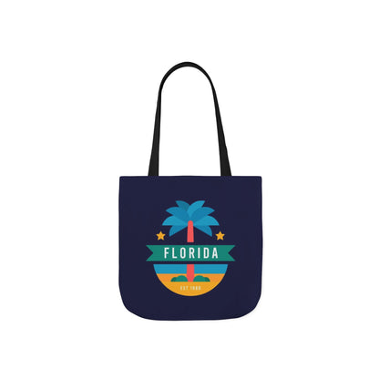 Florida Palm Beach Canvas Tote Bag — Retro Sunshine Travel Tote