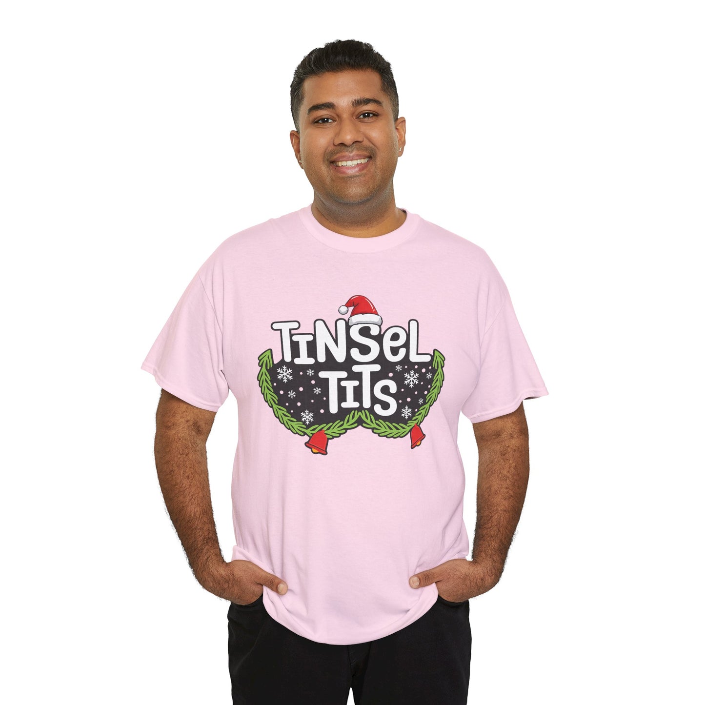 T-Shirt — "Tinsel Tits" Funny Christmas Wreath Holiday Tee