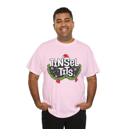T-Shirt — "Tinsel Tits" Funny Christmas Wreath Holiday Tee