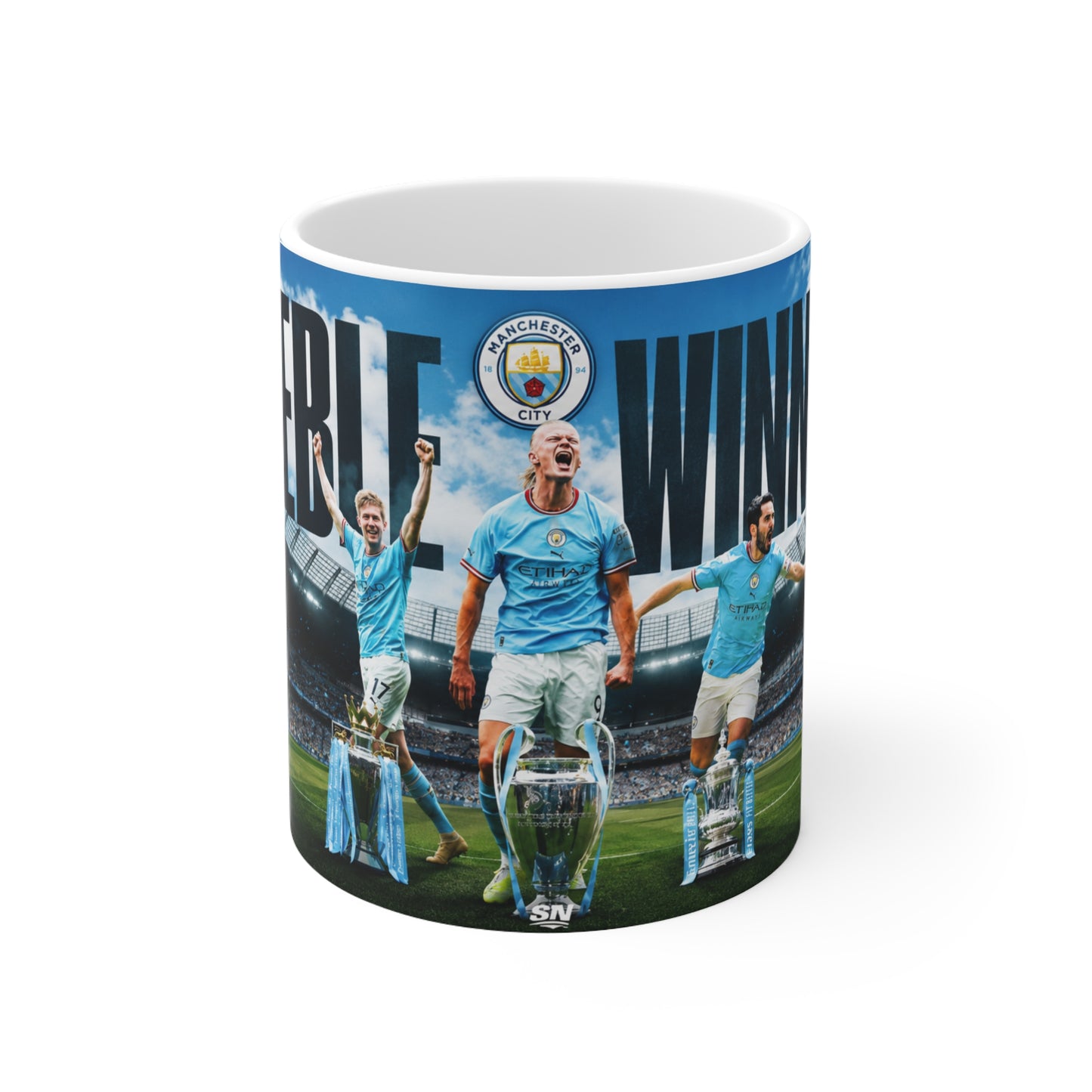 Manchester City Treble Winners Ceramic Coffee Mug — "Treble Winners" Ceramic Coffee Cup (11oz & 15oz)