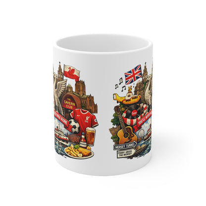 Liverpool Heritage Coffee Mug — "You'll Never Walk Alone" Illustrated Ceramic Cup (11oz/15oz)