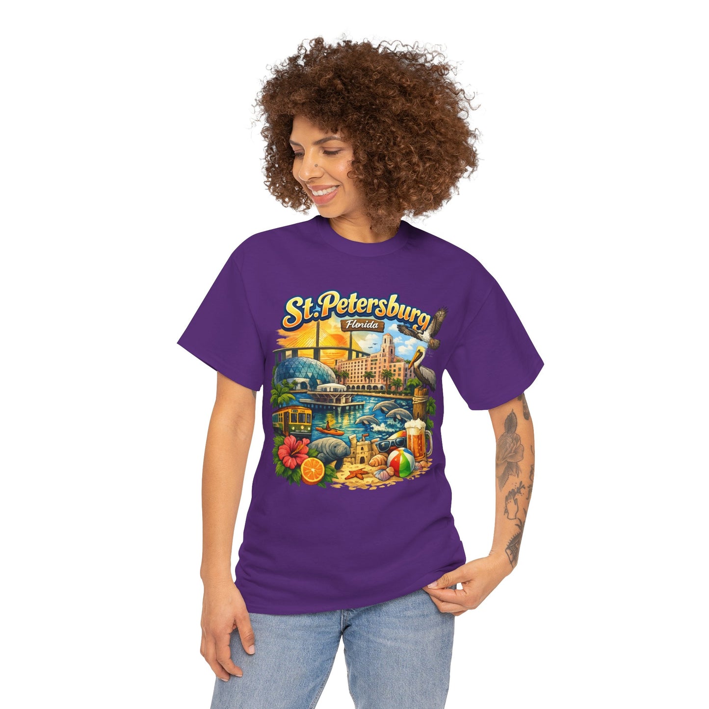 St. Petersburg Florida Retro Beach Scene T-Shirt