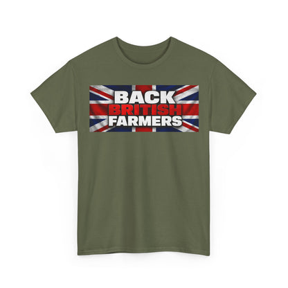 Back British Farmers T-Shirt — Union Jack Support Tee for UK Farmers