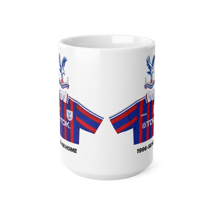 Crystal Palace Retro Football Shirt Mug — 1996-98 Home Jersey Ceramic Coffee Cup (11oz/15oz)
