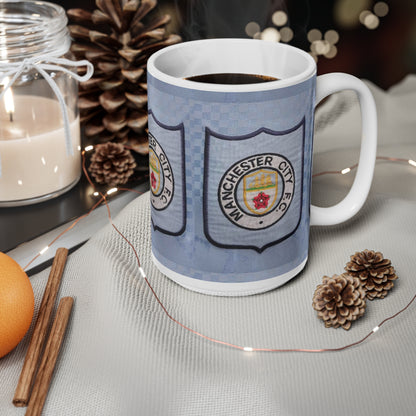 Manchester City Retro Shirt Crest Coffee Mug — Ceramic 11oz & 15oz