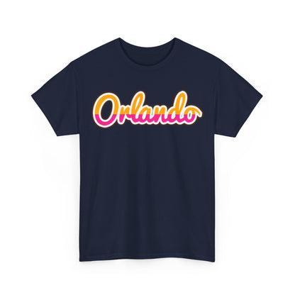 Orlando Retro Script Tee — Vintage Sunset City Souvenir Shirt