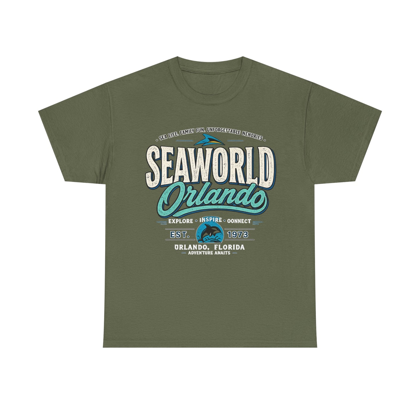 SeaWorld Orlando Graphic Tee — Retro Explore Inspire Connect Vacation Shirt