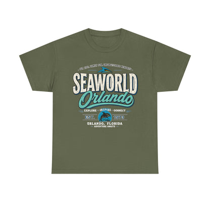 SeaWorld Orlando Graphic Tee — Retro Explore Inspire Connect Vacation Shirt