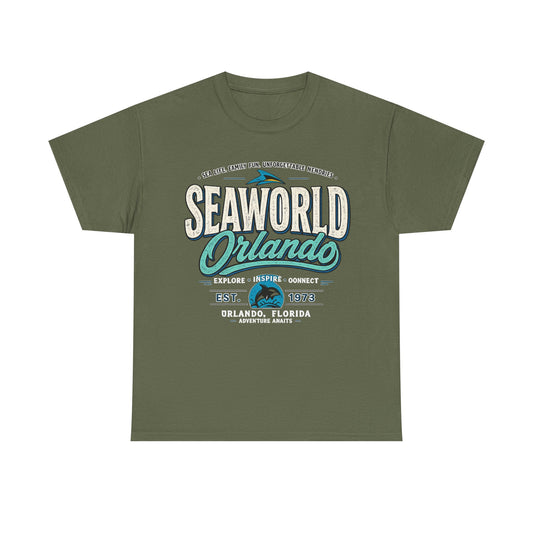 SeaWorld Orlando Graphic Tee — Retro Explore Inspire Connect Vacation Shirt