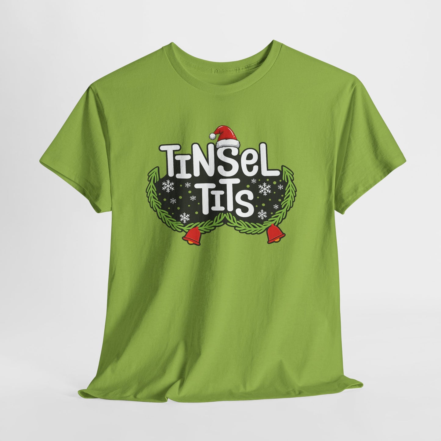 T-Shirt — "Tinsel Tits" Funny Christmas Wreath Holiday Tee