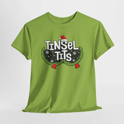 T-Shirt — "Tinsel Tits" Funny Christmas Wreath Holiday Tee