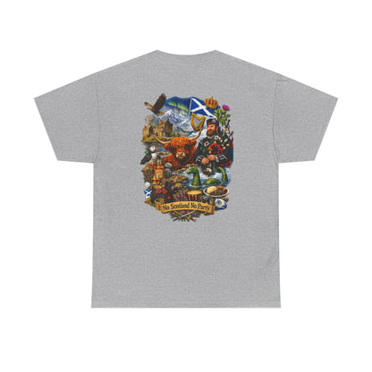 Scotland Collage T-Shirt — "No Scotland No Party" Scottish Heritage Tee
