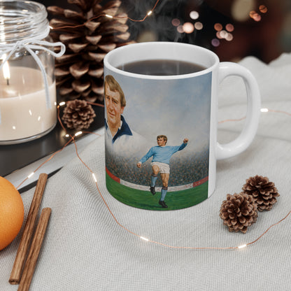 Mercer, Allison, Bell, Lee and Summerbee Manchester City Soccer Legends Ceramic Mug — Vintage Football Players 11oz/15oz