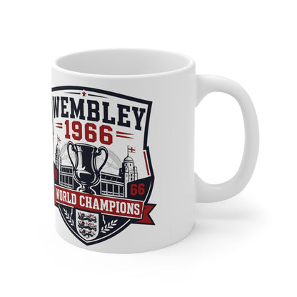 England Wembley 1966 World Champions Ceramic Coffee Mug — Football Vintage Trophy Design (11oz/15oz)