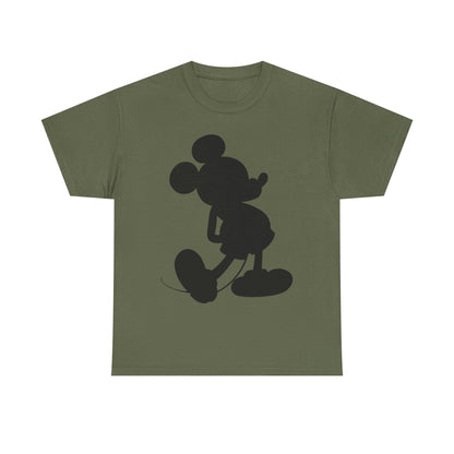 Mickey Mouse Silhouette Graphic Tee — Retro Cartoon Shadow T-Shirt