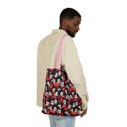 Mickey Mouse Canvas Tote — Retro Cartoon Character Allover Print