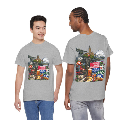 Glasgow Collage T-Shirt — "People Make Glasgow" Scottish City Souvenir Tee