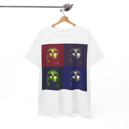 Liam Gallagher Oasis Pop Art Portrait T-Shirt - Retro Color Block Music Icon Tee