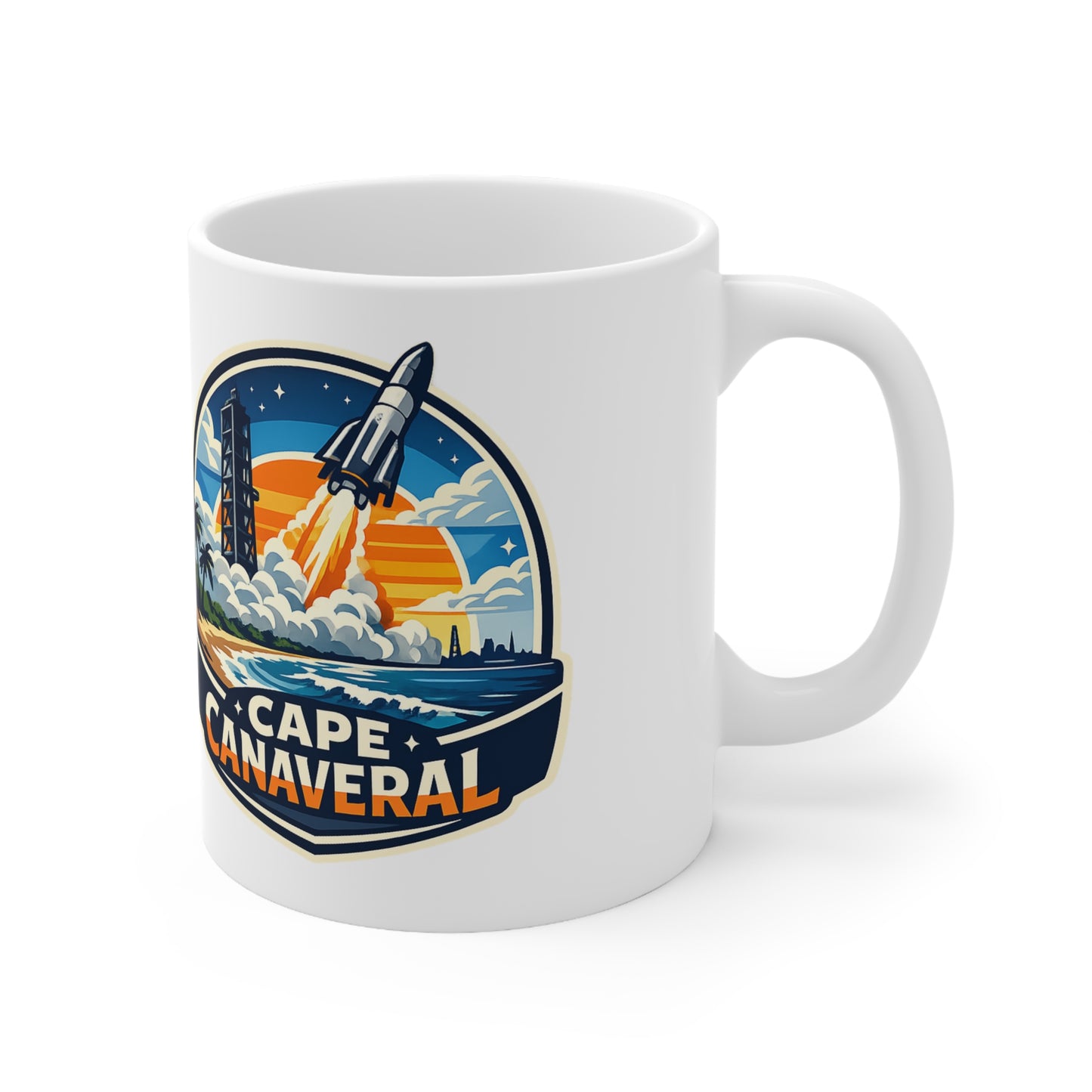 Cape Canaveral Ceramic Coffee Cups, 11oz, 15oz
