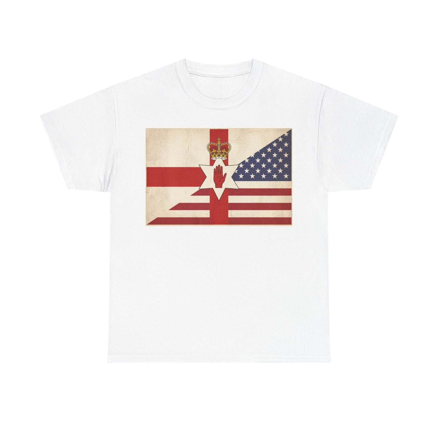 Northern Ireland + American Flag Tee — Vintage Graphic Shirt