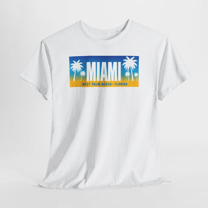 Miami West Palm Beach Vintage Tee — "MIAMI" Beach Palm Trees T‑Shirt