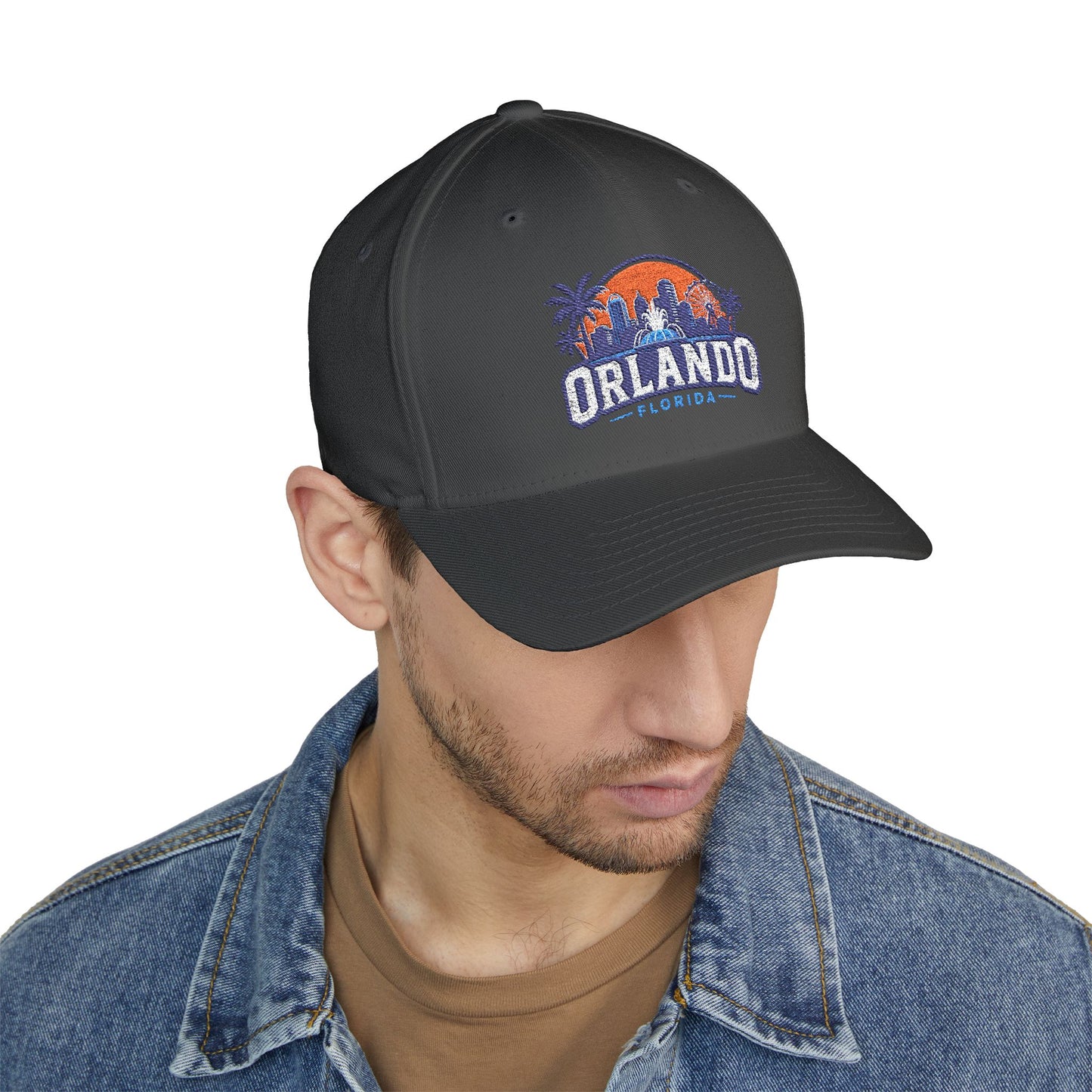 Orlando Florida Embroidered Baseball Cap — Sunset Skyline Hat